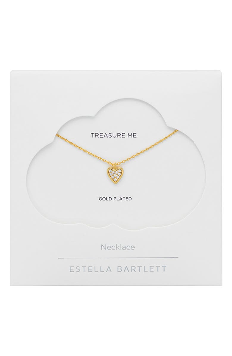 Estella Bartlett Pavé Mini Heart Pendant Necklace, Alternate, color, Gold