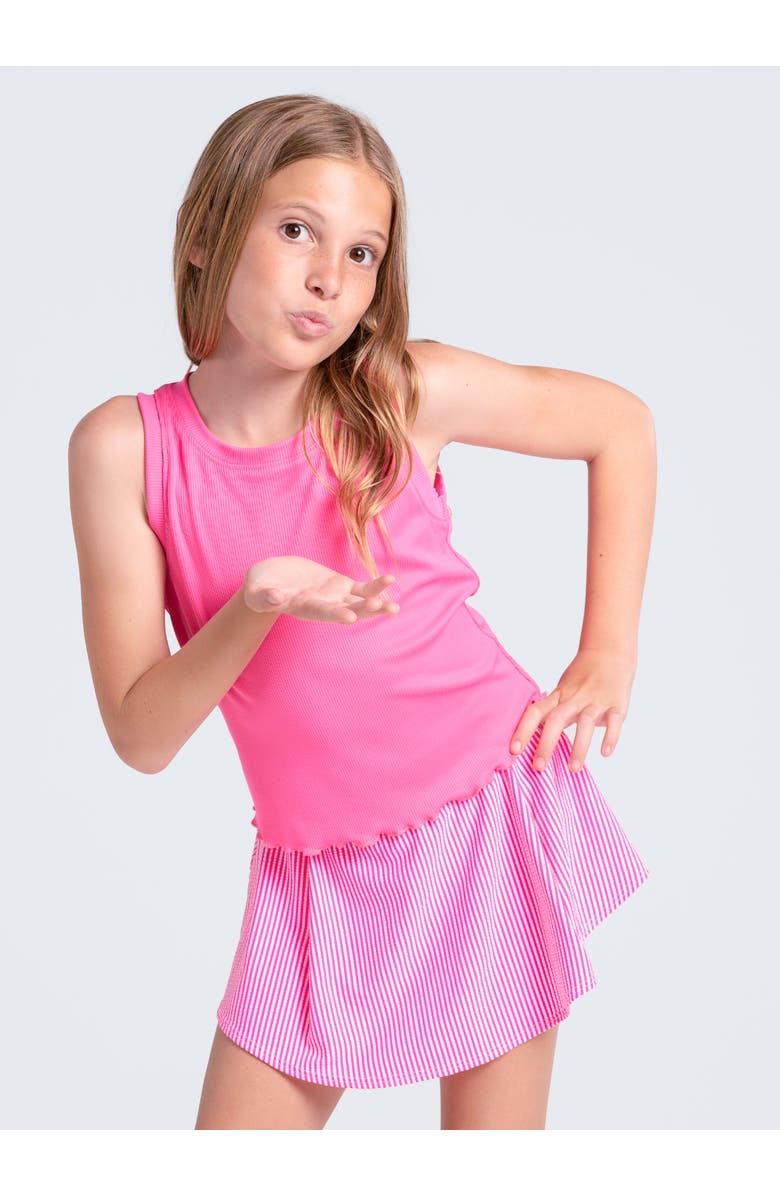 Lucky in Love Girls Flutterline Tank, Main, color, Taffy