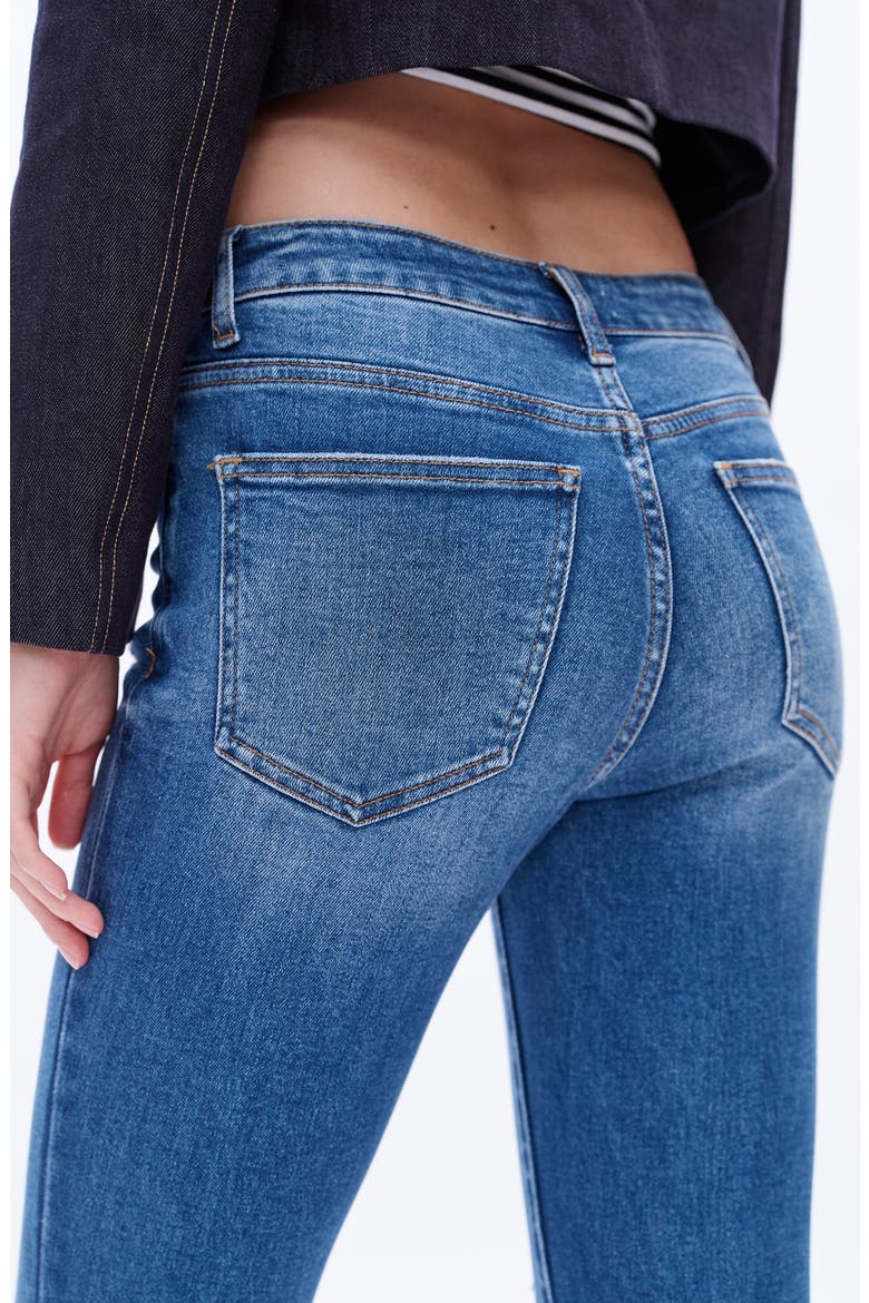 High Waist Cuffed Ankle Skinny Jeans, Alternate, color, MEDIUM BLUE