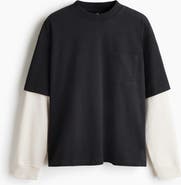 H&M Oversized Fit Layered Cotton Top