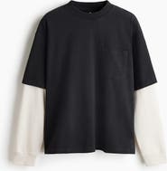 H&M Oversized Fit Layered Cotton Top