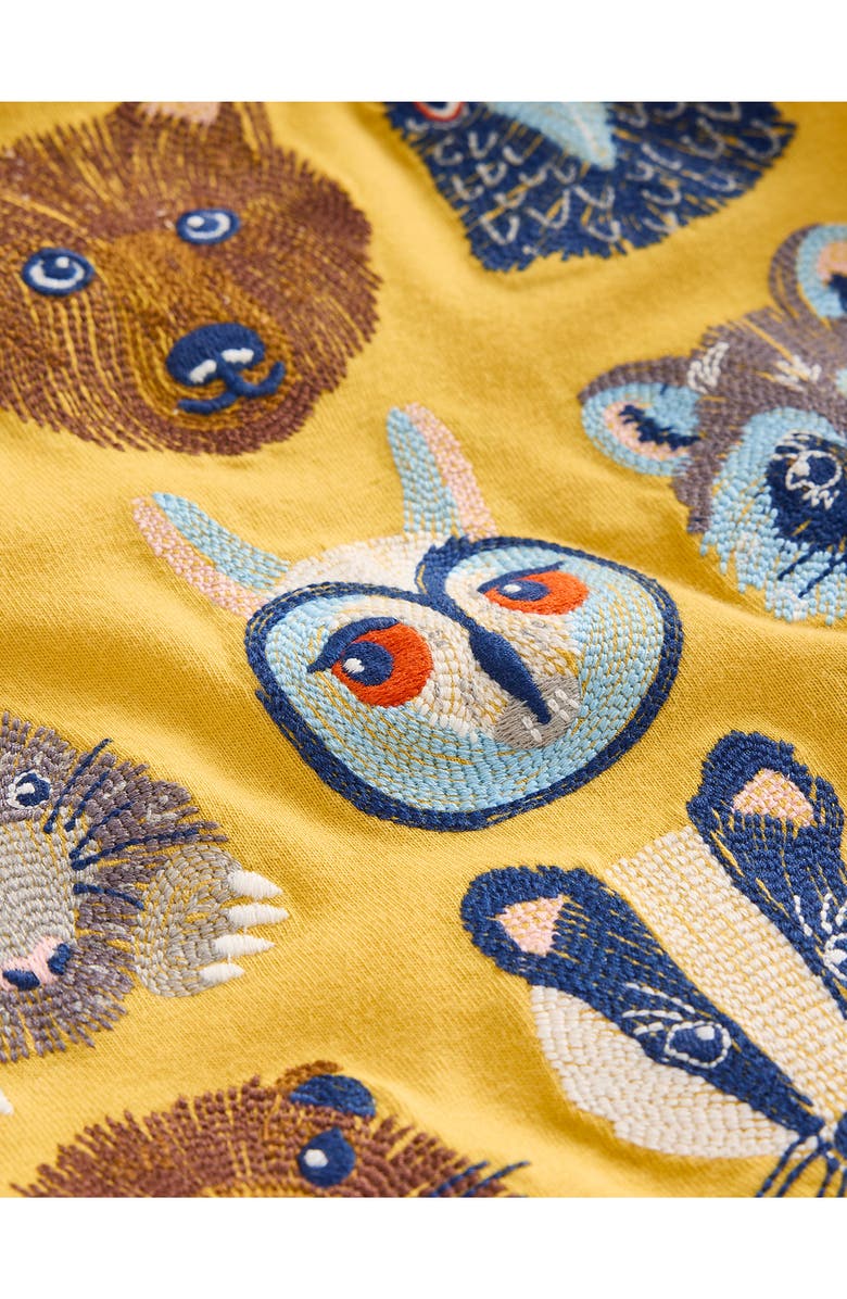 Mini Boden Kids' Embroidered Animals Long Sleeve Cotton Graphic T-Shirt, Alternate, color, 