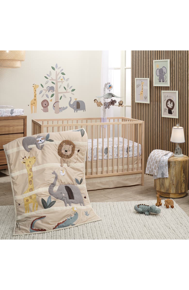 Lambs & Ivy Jungle Story Soft Minky Velour Safari Changing Pad Cover, Alternate, color, Multicolor