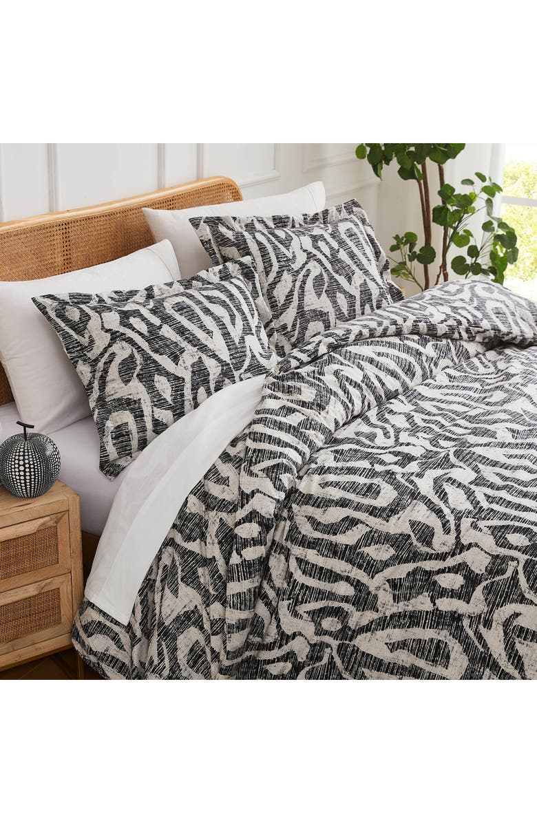 SOUTHSHORE FINE LINENS Khari Reversible Duvet & Sham Set, Alternate, color, Charcoal