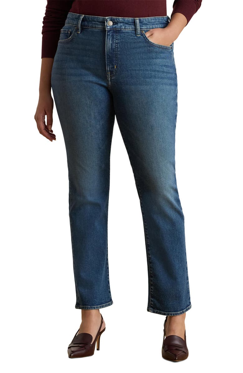 Lauren Ralph Lauren Straight Leg Ankle Jeans, Main, color, Harvest Wash
