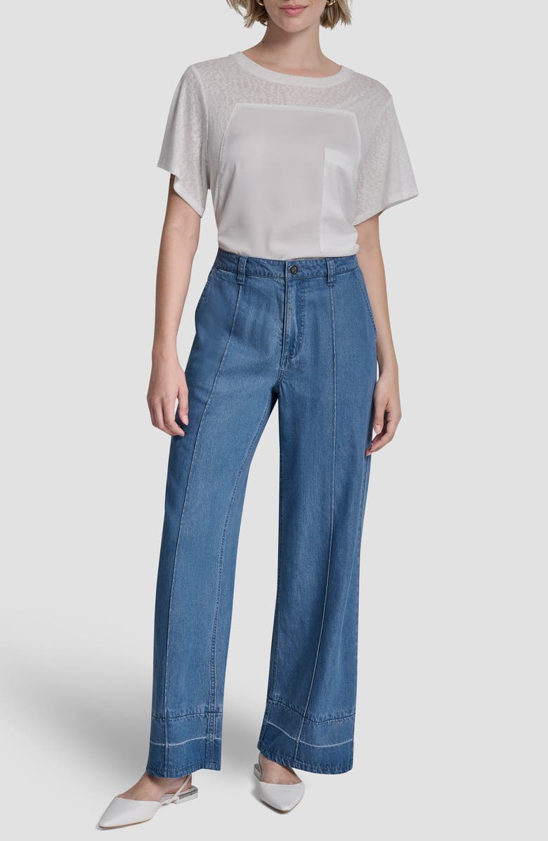 DKNY Front Seam Straight Leg Jeans, Alternate, color, Liberty Sky Wash