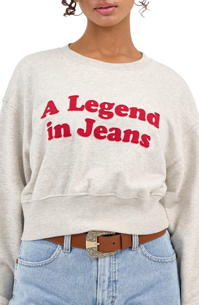 Wrangler Relaxed Appliqué Crop Sweatshirt, Alternate, color, 