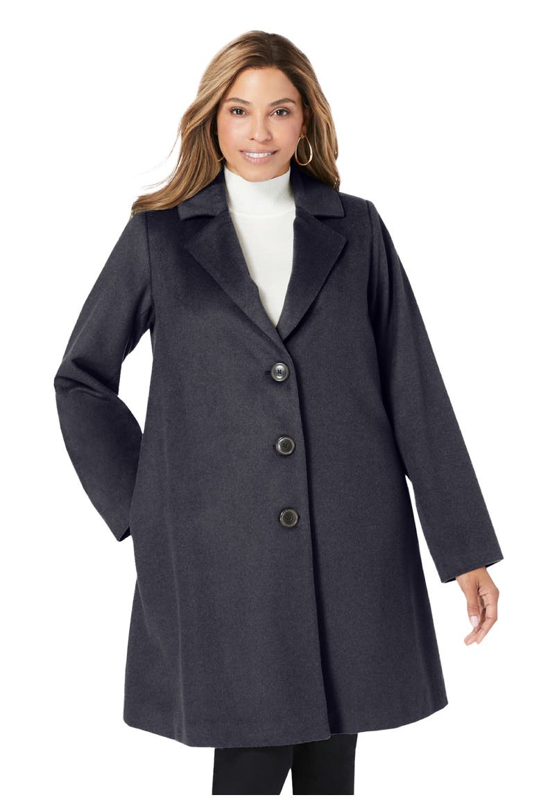 Wool Swing Coat, Main, color, BLACK