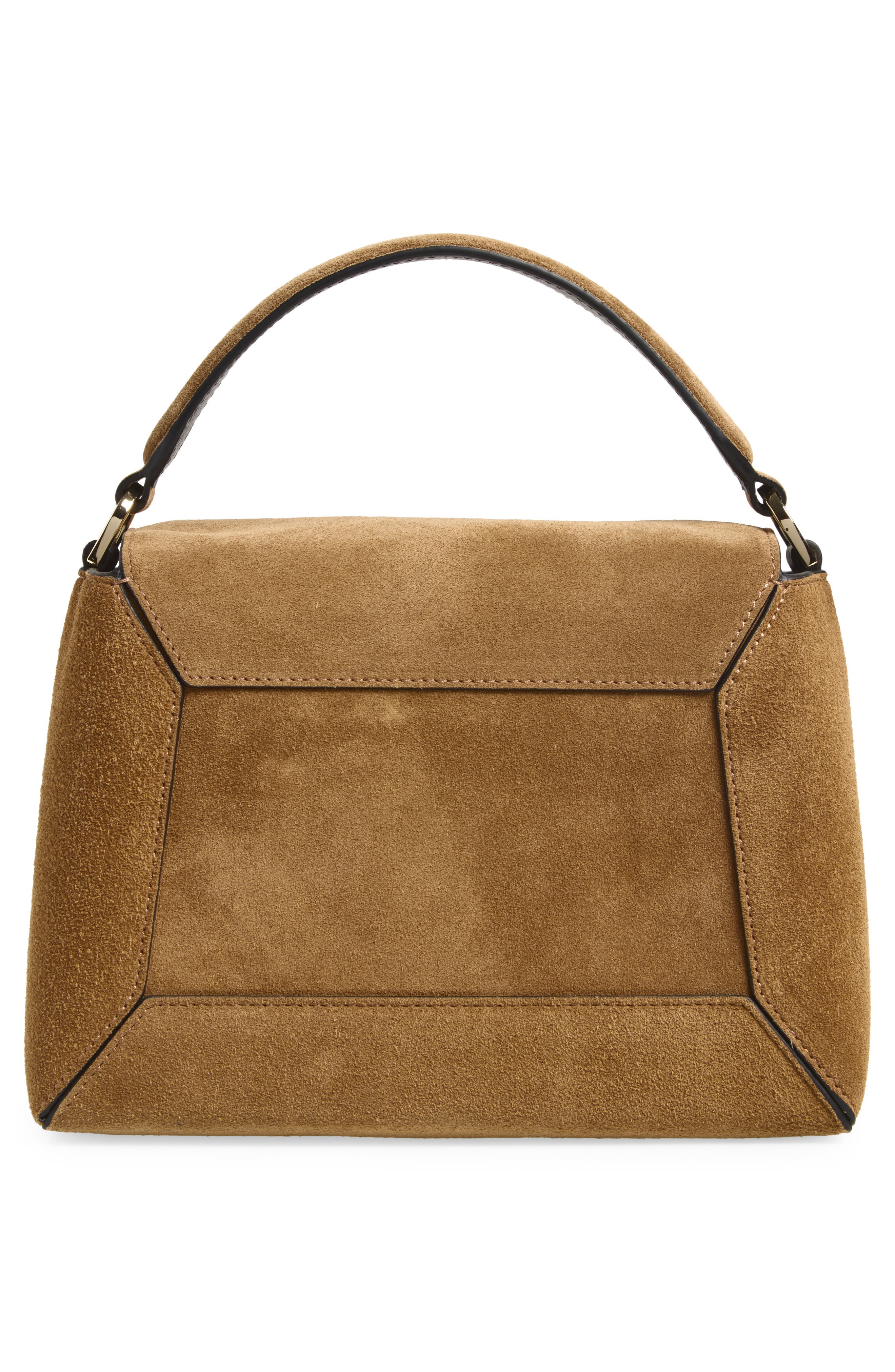 Mosaic Suede Top Handle Bag, Alternate, color, TOFFEE/ ESPRESSO