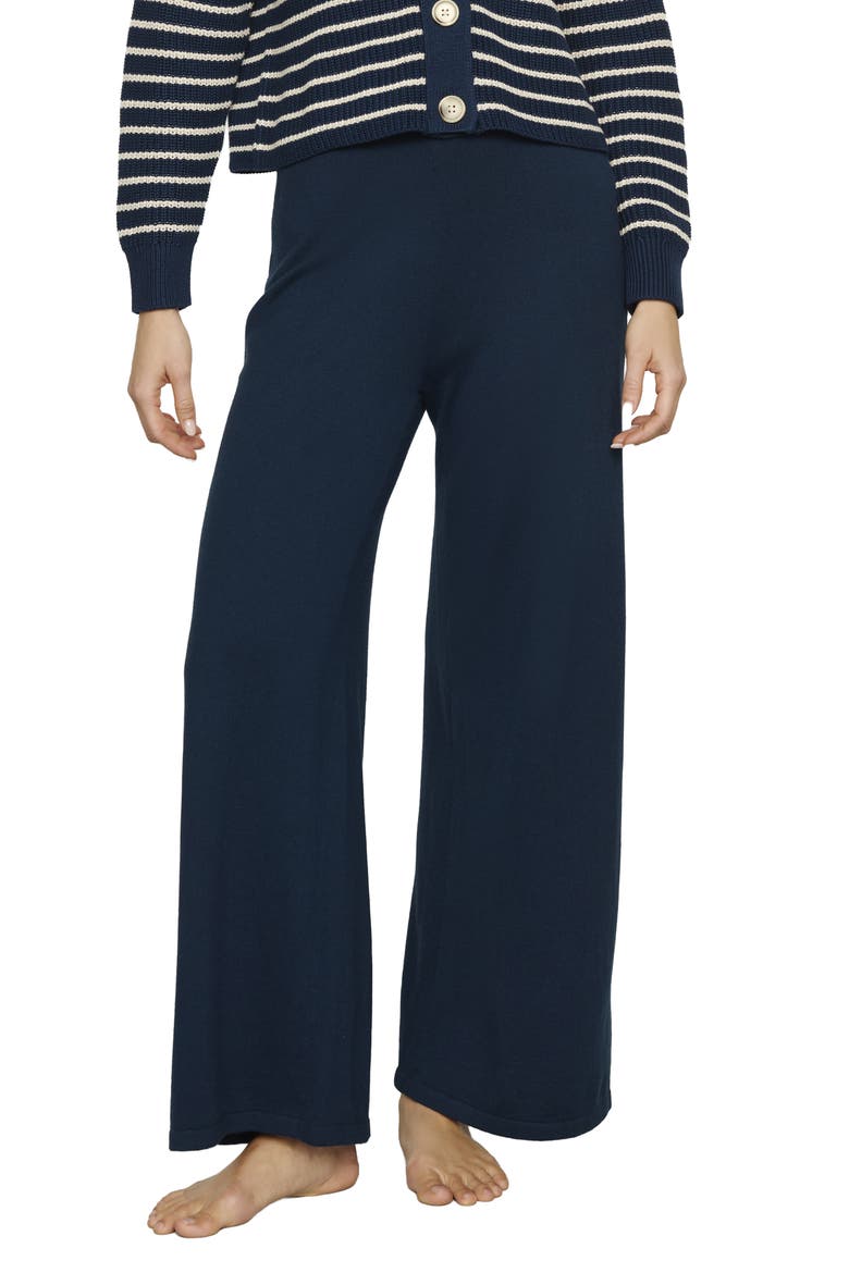Fine Gauge Sweater Knit Lounge Pants, Main, color, NAVY
