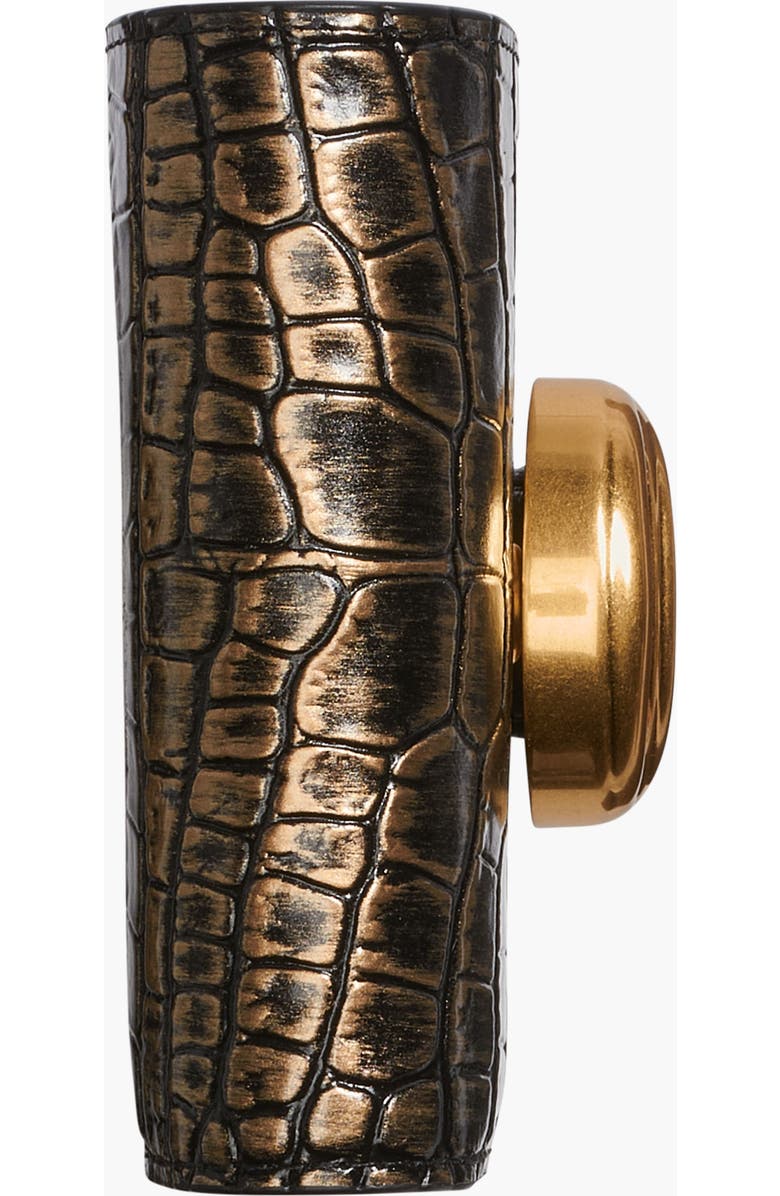 Donna Karan New York Valley Stream Metallic Croco Small Wallet, Alternate, color, Black/Gold