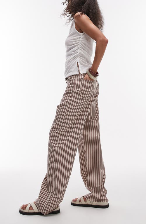 Topshop Stripe Mid Rise Column Jeans
