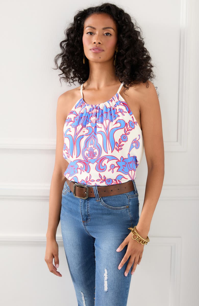 Karen Kane Medallion Print Crepe Camisole, Alternate, color, 