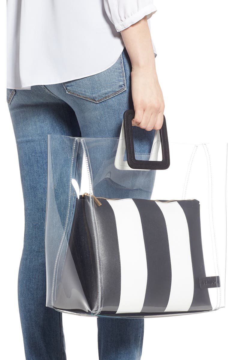 STAUD Large Shirley Transparent Handbag, Alternate, color,