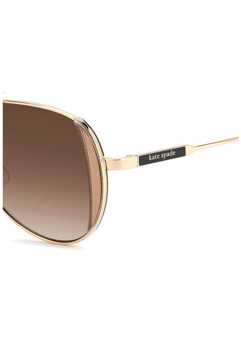 navigator 53mm aviator sunglasses, Alternate, color, GOLD GLITTER/ BROWN SF