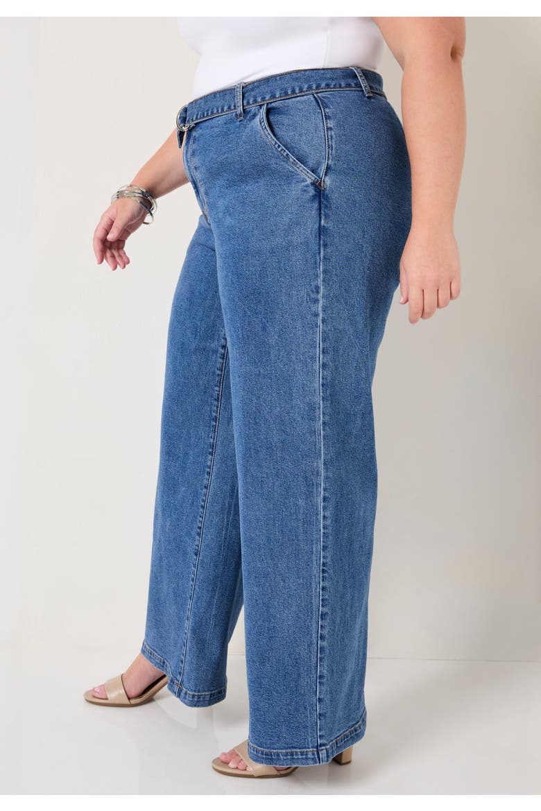 Curvie Fit High-Waisted Wide-Leg Utility Jean, Alternate, color, VINTAGE MEDIUM WASH