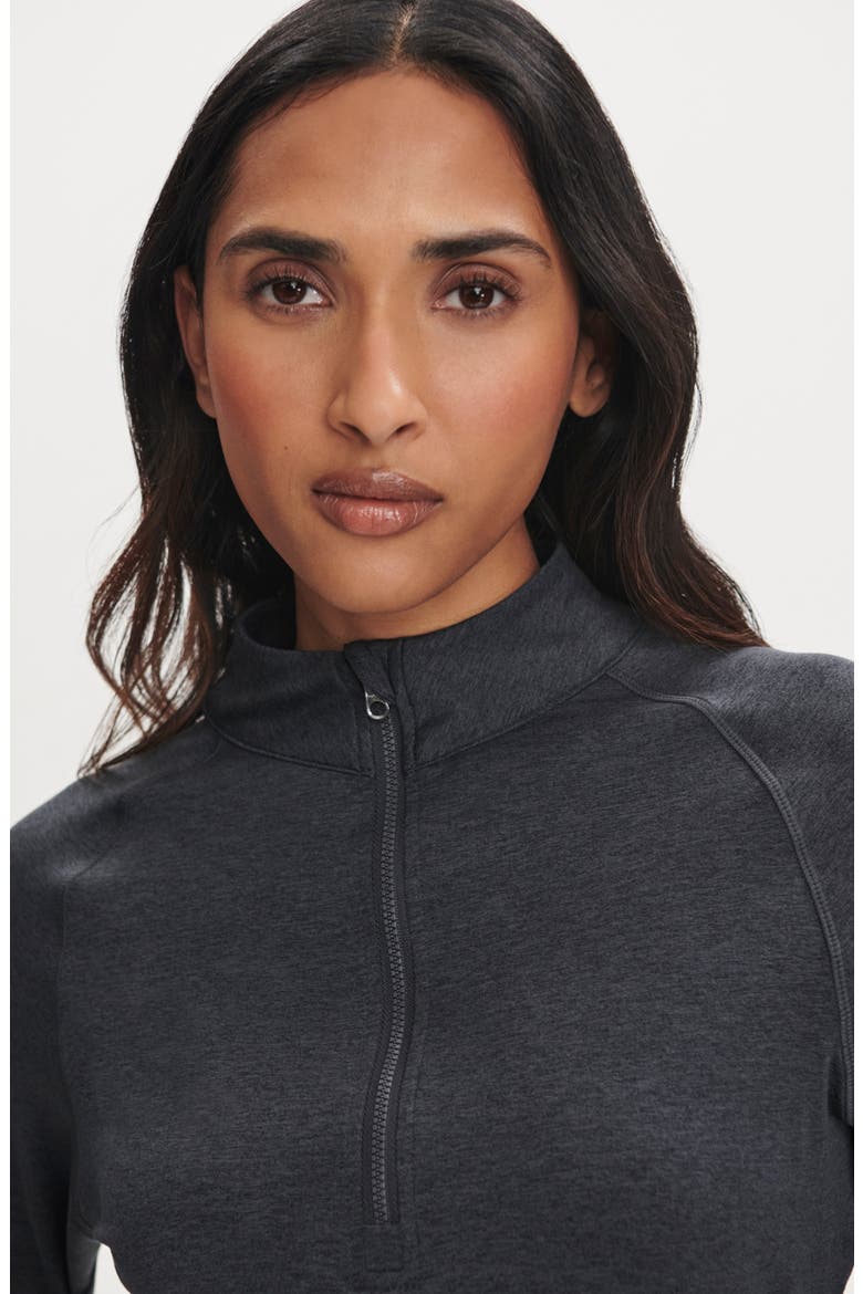 Always Warm Half Zip Base Layer Top, Alternate, color, BLACK MARL