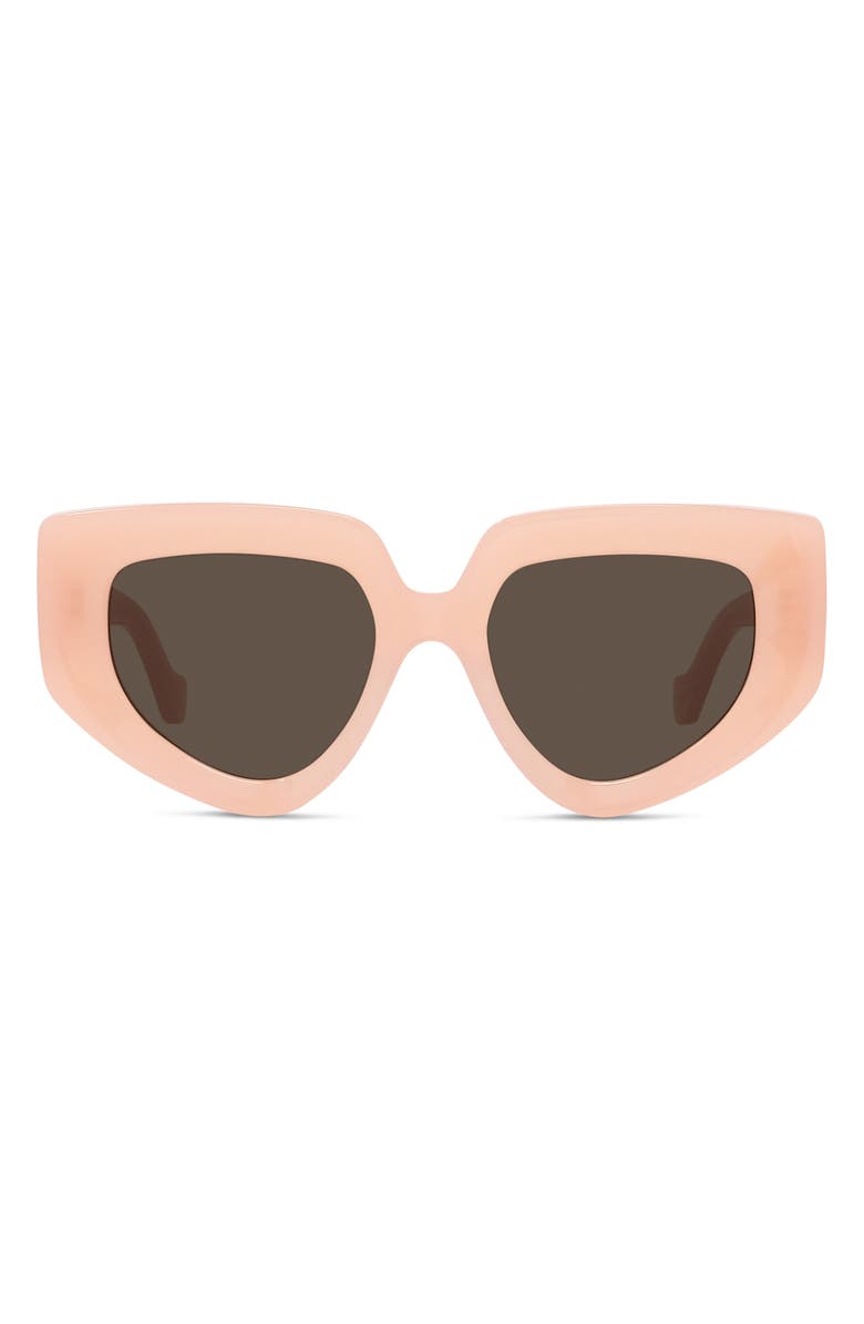 Loewe Anagram 51mm Geometric Sunglasses, Main, color, Shiny Pink / Brown