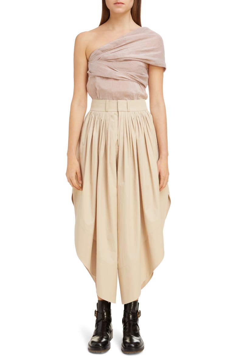 Chloé Twisted Metallic Stripe One-Shoulder Top, Alternate, color, 