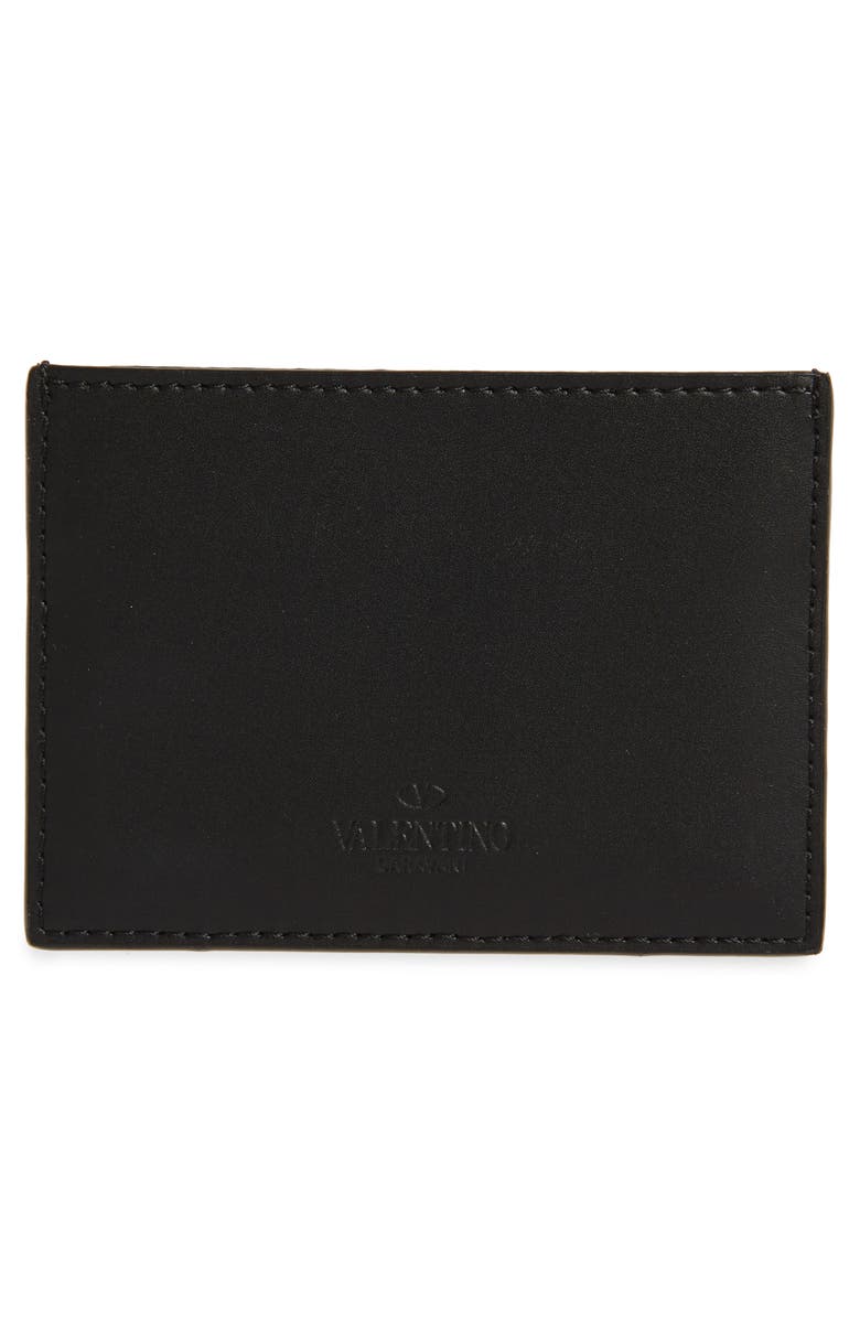 Valentino Garavani Valentino VLTN Leather Card Holder, Alternate, color,