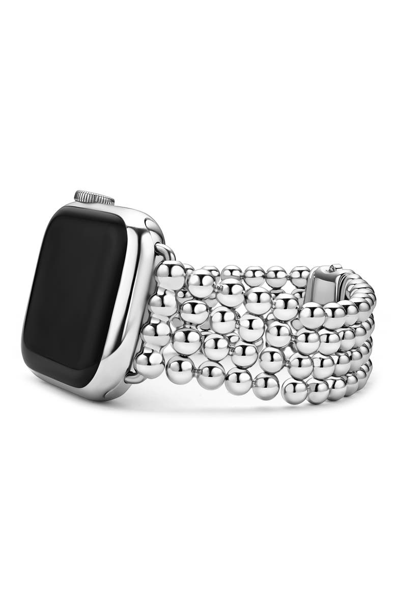 Smart Caviar Beaded Apple Watch® Watchband, Alternate, color, SILVER