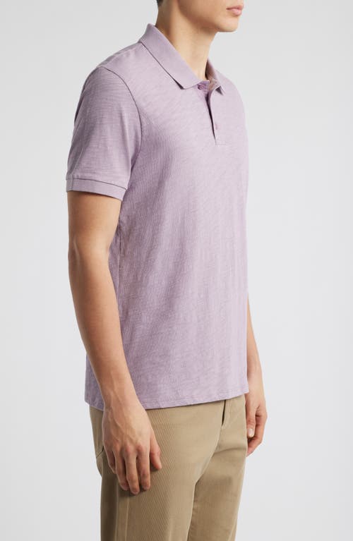 Vince Cotton Slub Jersey Polo In Purple