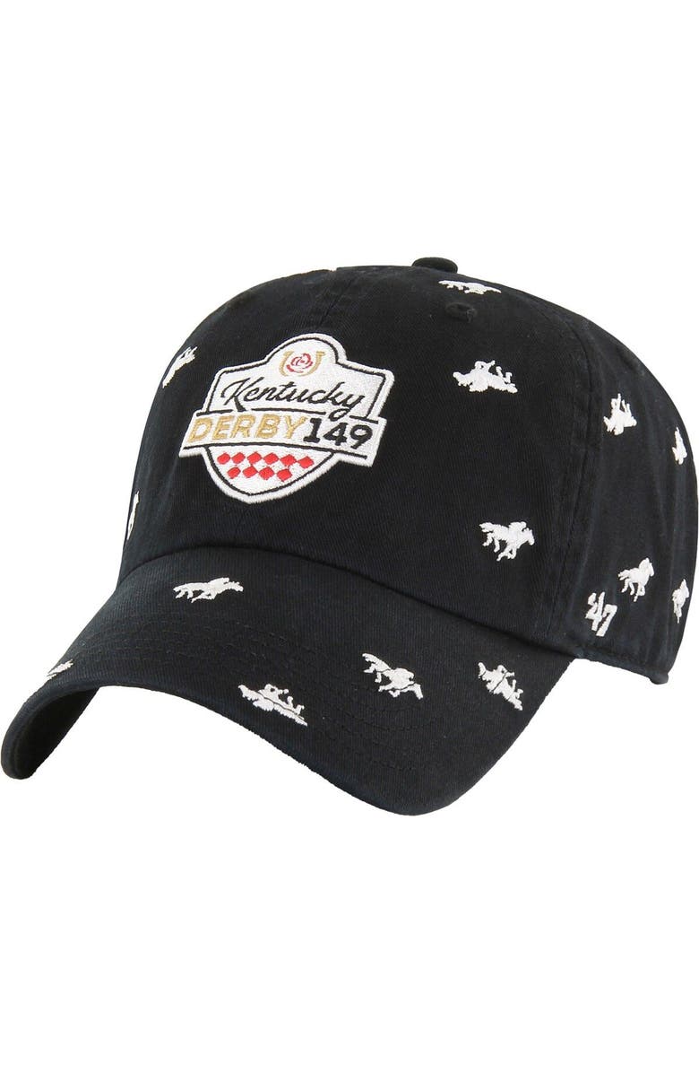 '47 Women's '47 Black Kentucky Derby 149 Horse Confetti Clean Up Adjustable Hat, Main, color, 
