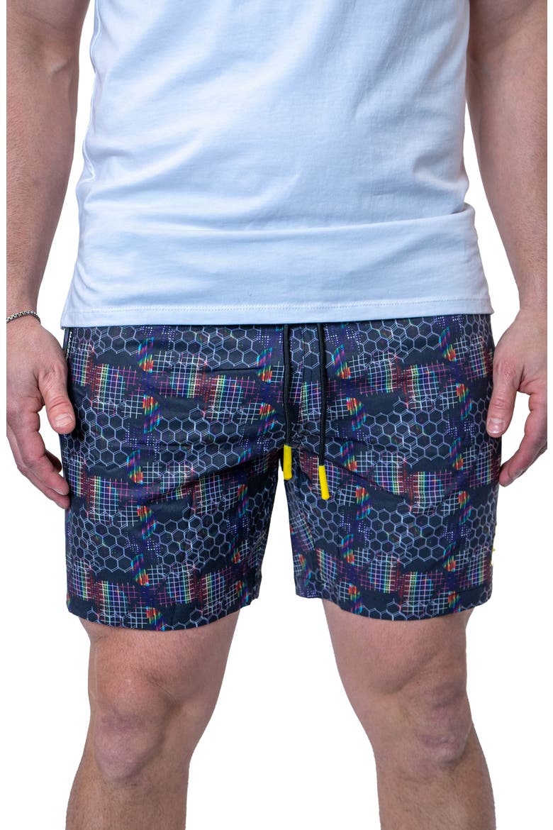 Prism Black Swim Trunks, Main, color, BLACK