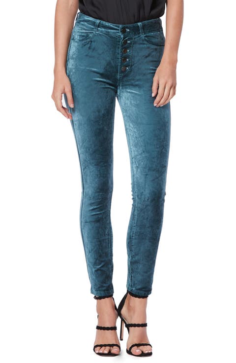 Hoxton Velvet High Waist Skinny Pants