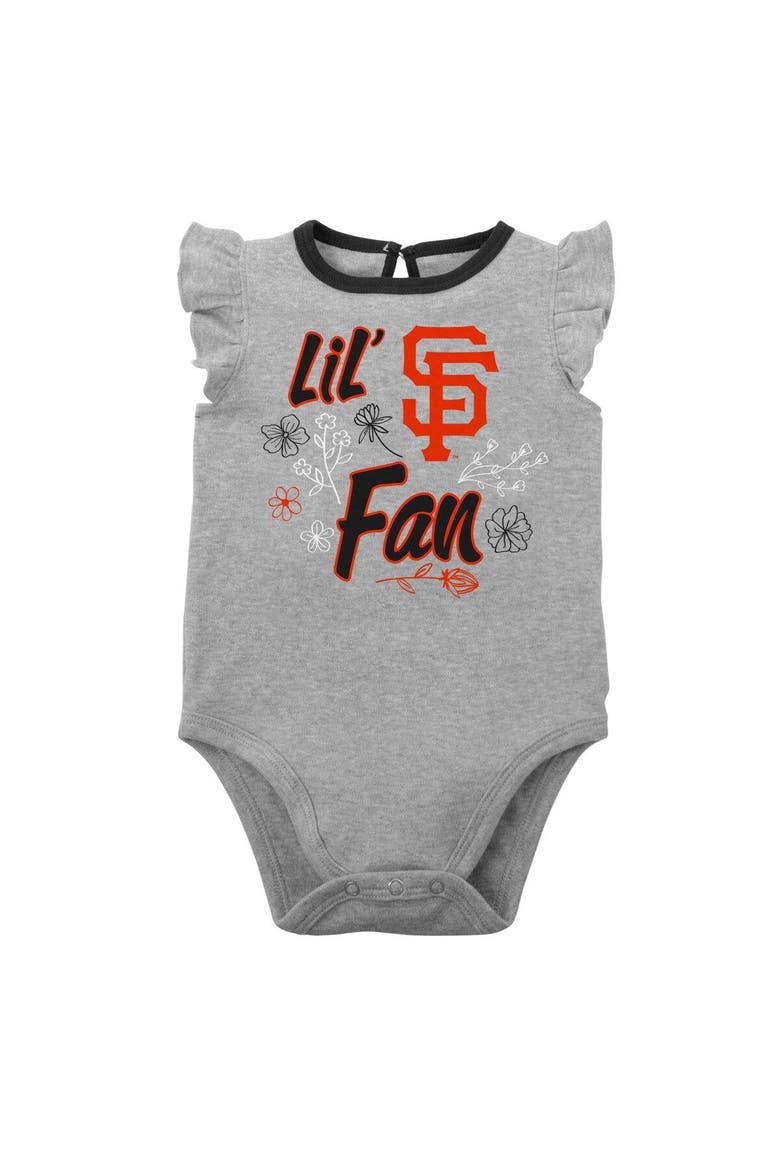 Infant Black/Heather Gray San Francisco Giants Little Fan Two-Pack Bodysuit Set, Alternate, color, Black