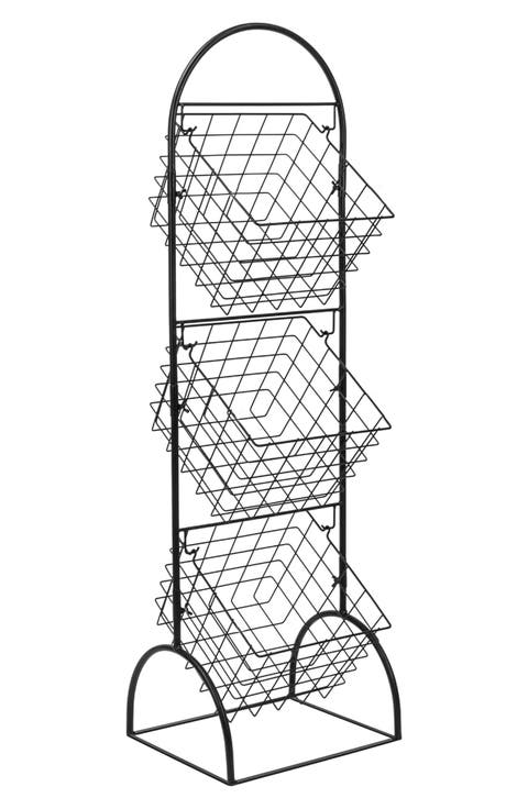 Black 3-Tier Wire Market Storage Basket
