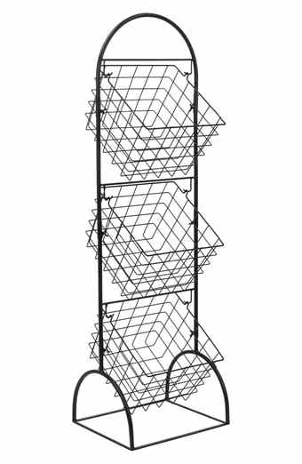 SORBUS Black 3-Tier Wire Market Storage Basket