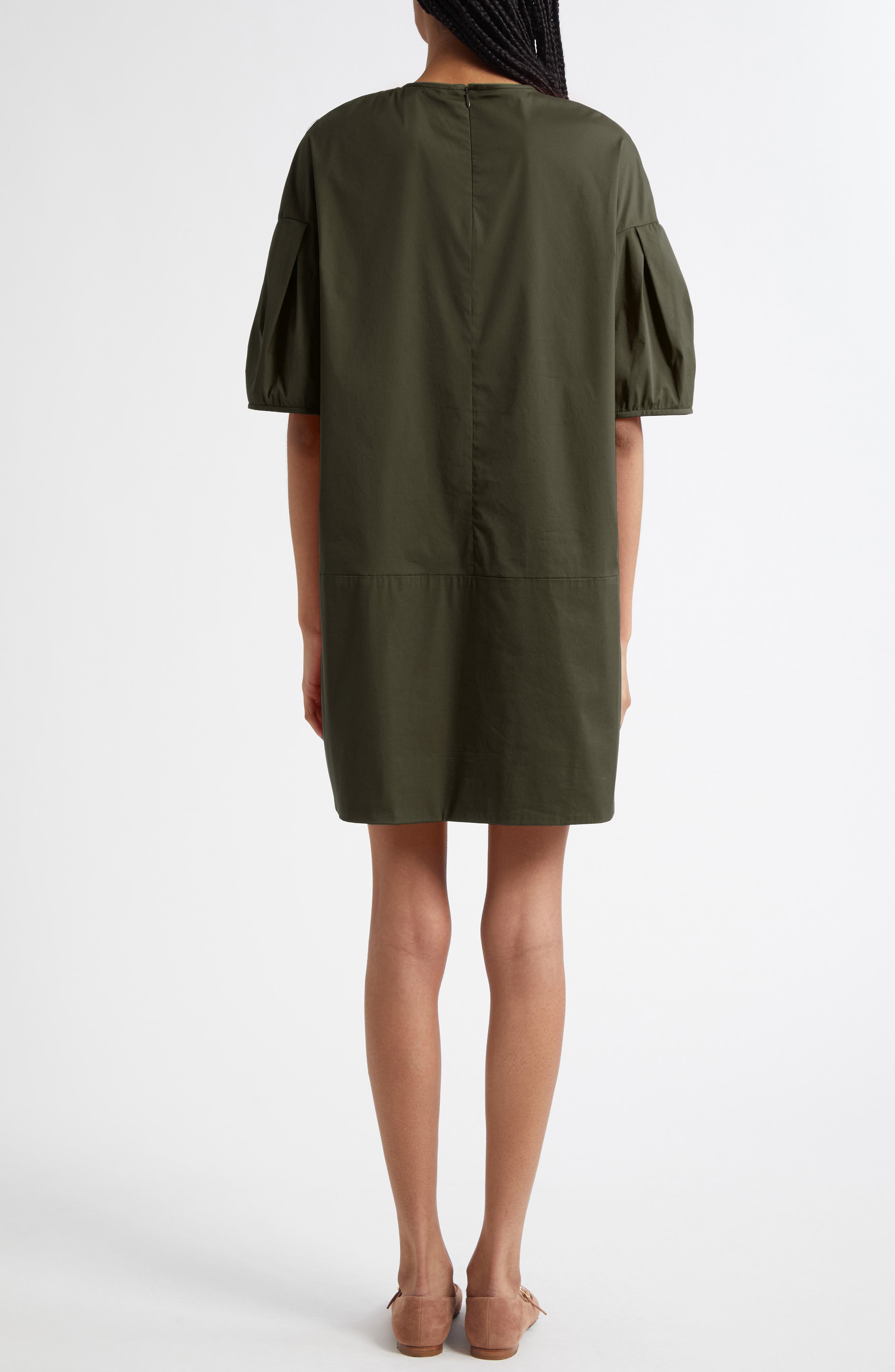Isotta Shirred Poplin Shift Dress - image 2