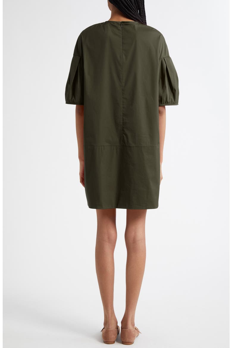 Isotta Shirred Poplin Shift Dress, Alternate, color, KAKI