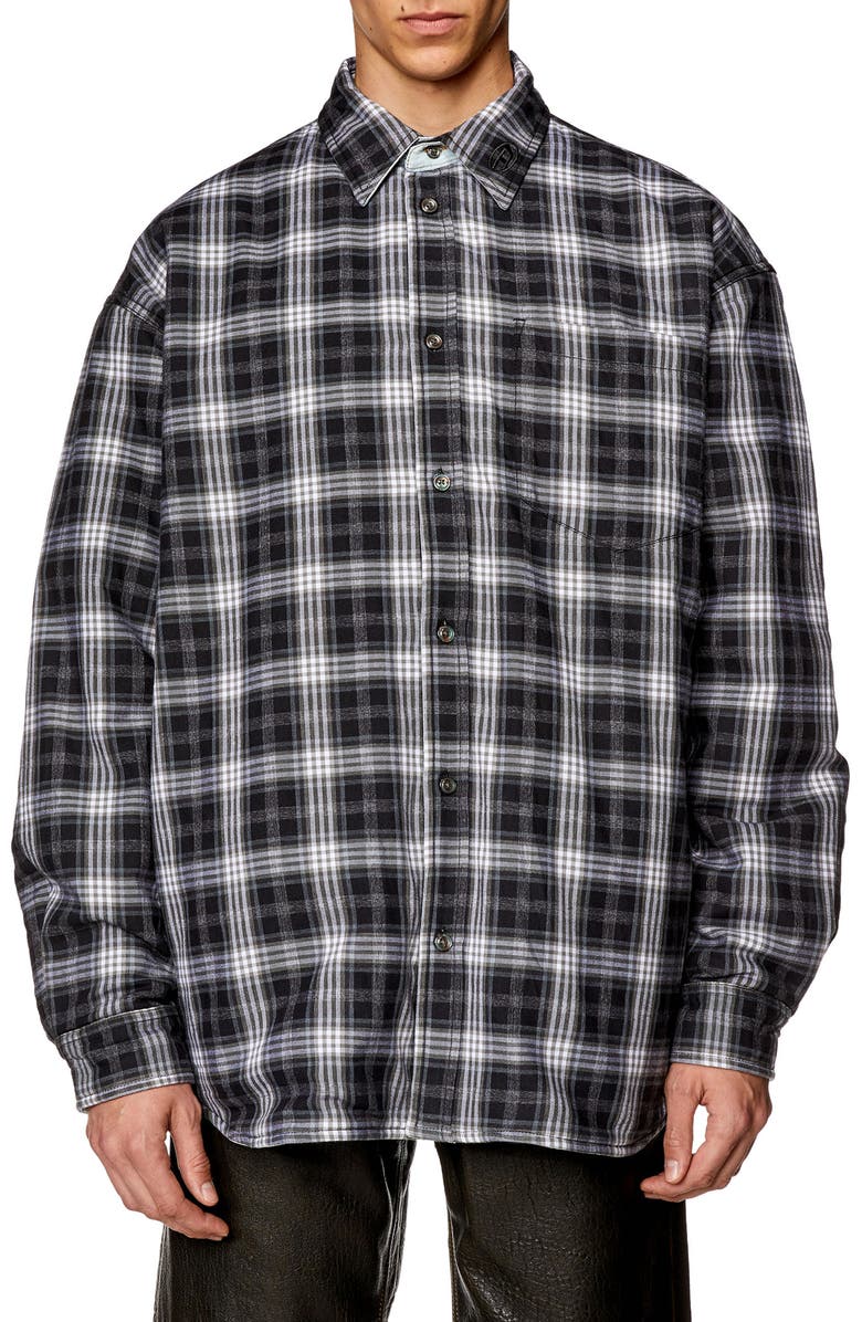 DIESEL<sup>®</sup> S-Dewny Plaid Reversible Overshirt, Main, color, 