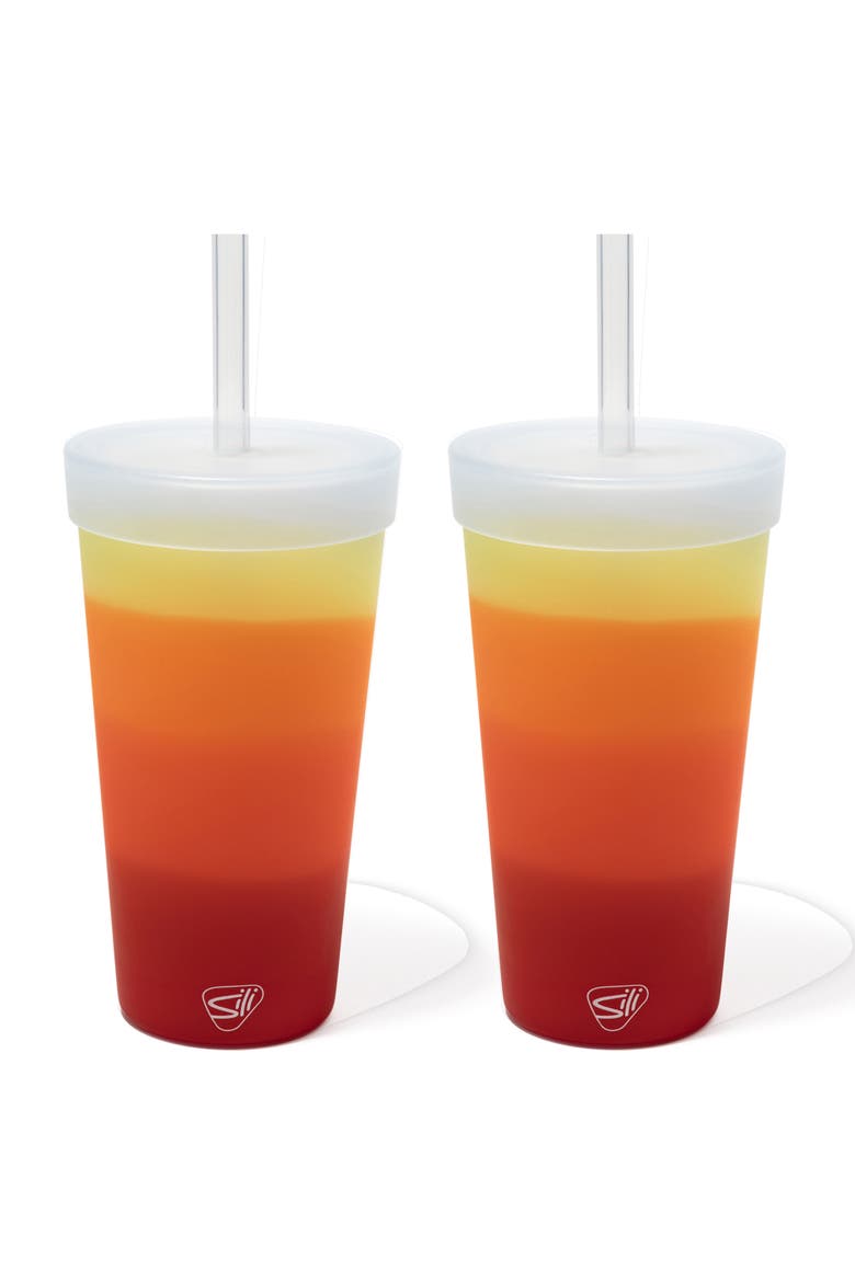 Silicone Straw Tumber 22oz 2 Pk, Main, color, Multicolored