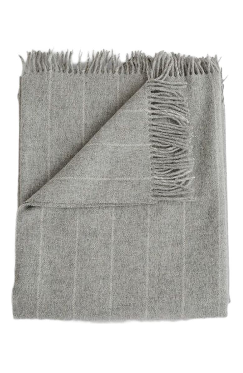Evangeline Patterned Merino Throws, Main, color, Pinstripe Fog