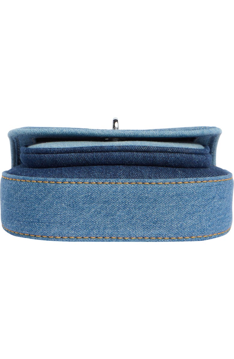 Marc Jacobs Small Colorblock Denim Signet Turnlock Saddle Bag, Alternate, color, Denim