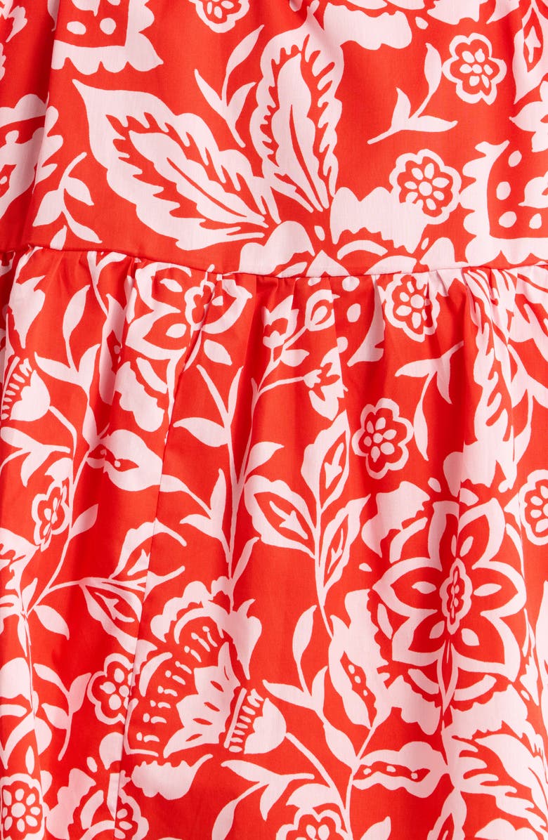 SUGARLIPS Hazen Floral Leola Shift Cotton Minidress, Alternate, color, Red-Multi