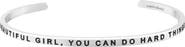 Mantra Beautiful Girl, You Can Do Hard Things bracelet