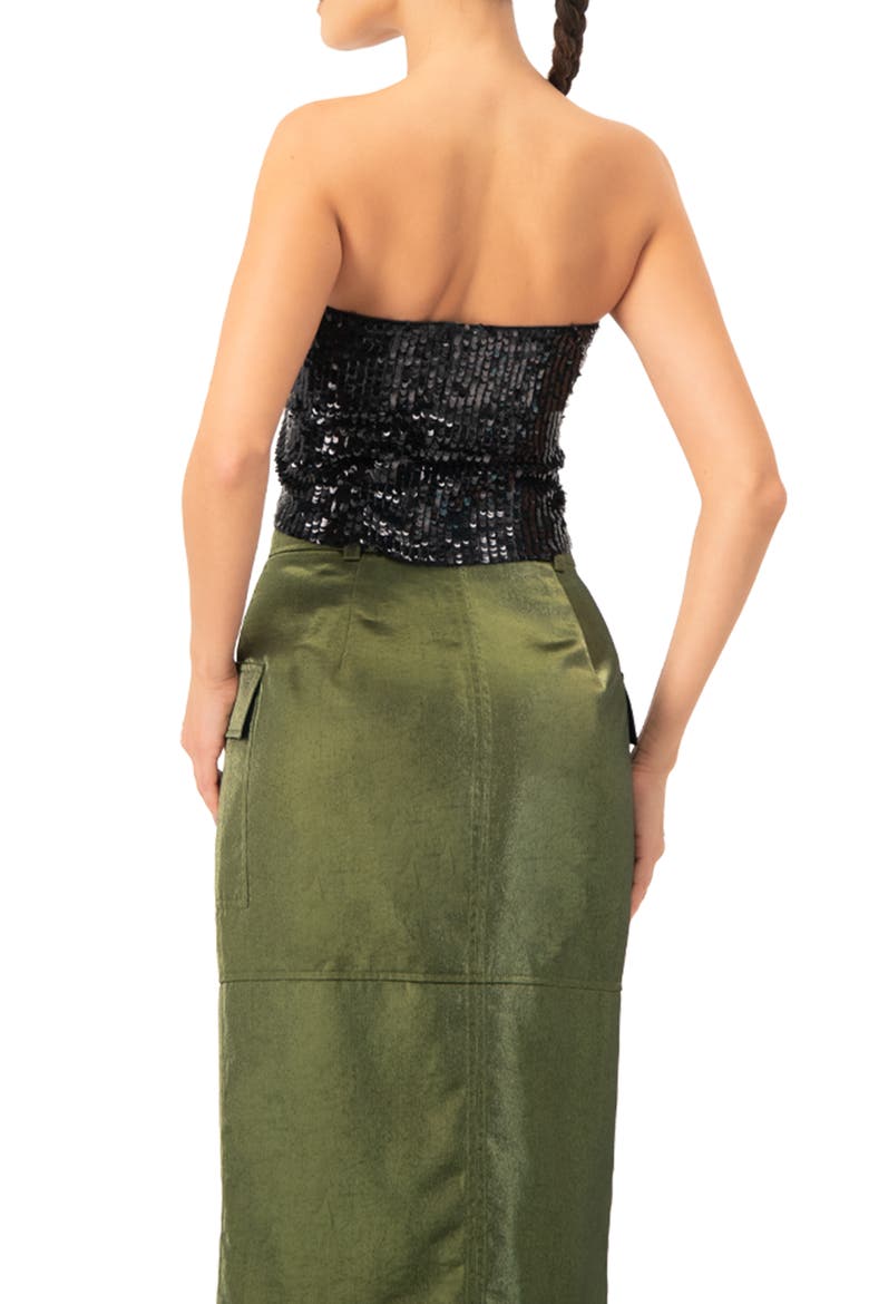 Sequin Tube Top, Alternate, color, Black
