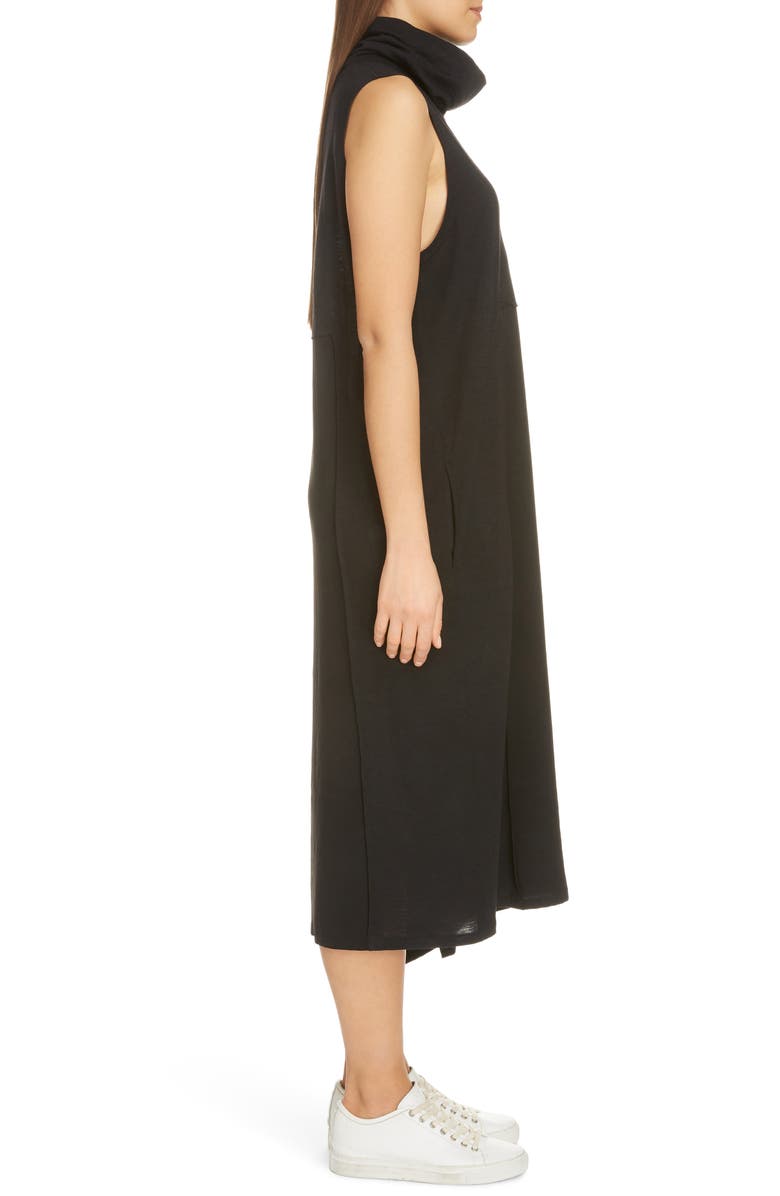 Y's by Yohji Yamamoto Asymmetrical Mixed Media Midi Dress, Alternate, color,