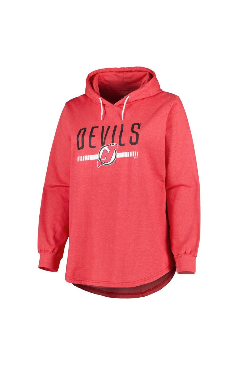 PROFILE Women's Heather Red New Jersey Devils Plus Size Fleece Pullover Hoodie, Alternate, color, Heather Red