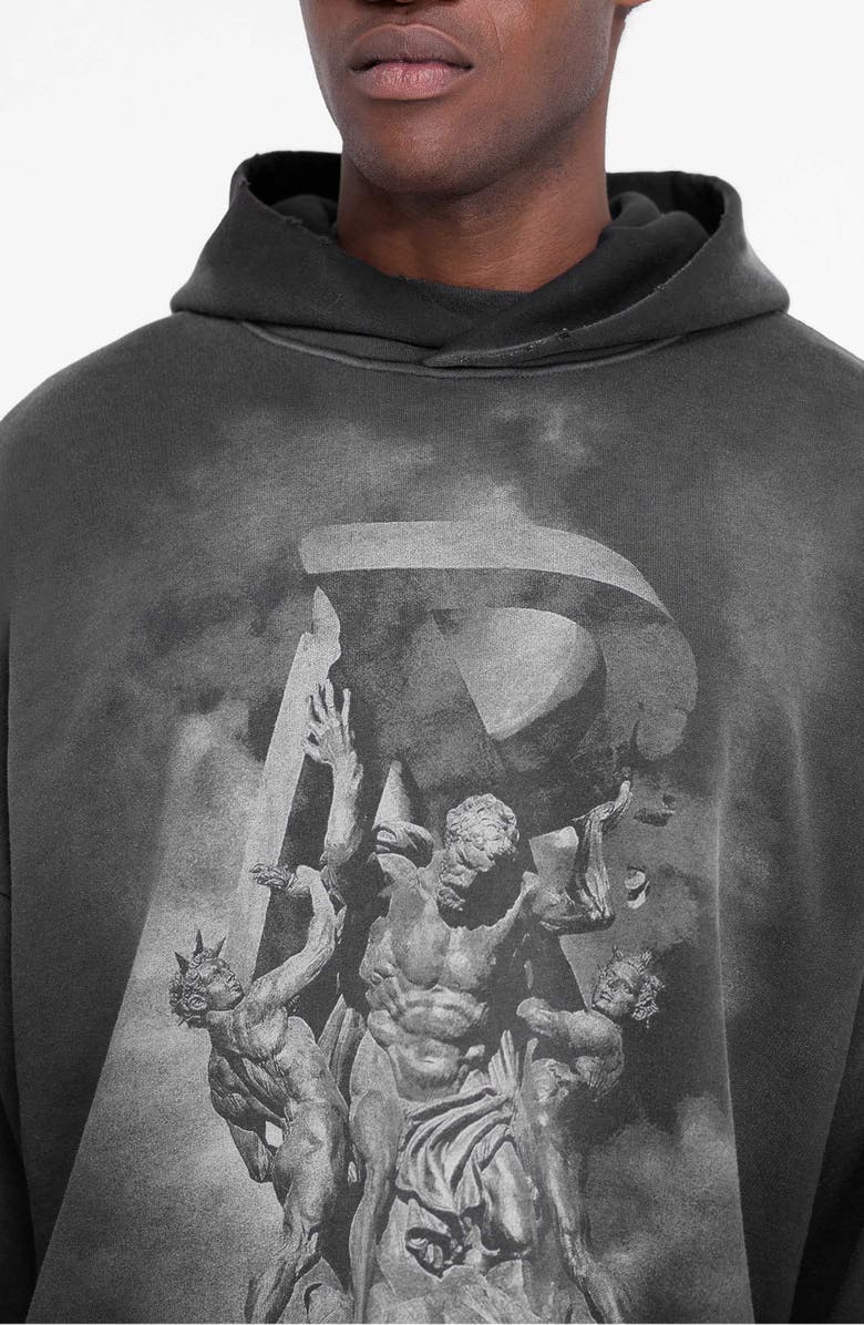 Represent Atlas Cotton Hoodie, Alternate, color, Stained Black