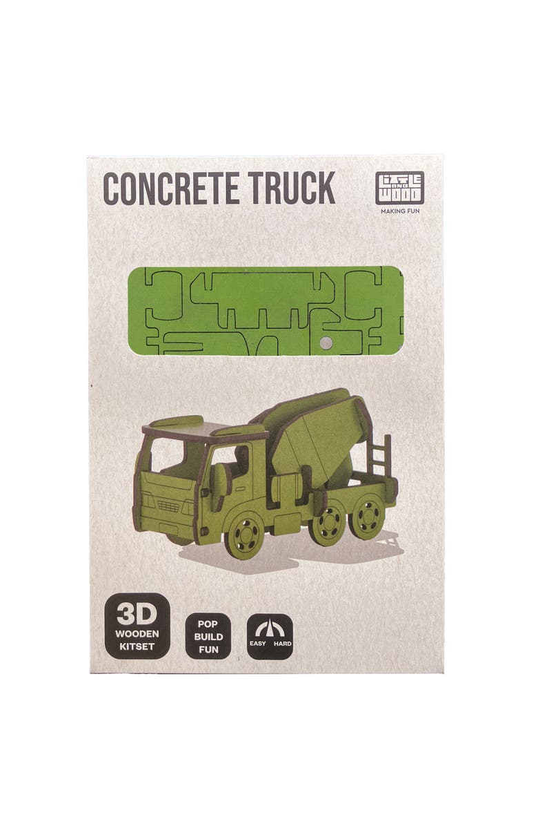Little & Wood Woodlet Concrete Truck, 3D Wooden Kit Set, Ages 6+, Alternate, color, Multicolored
