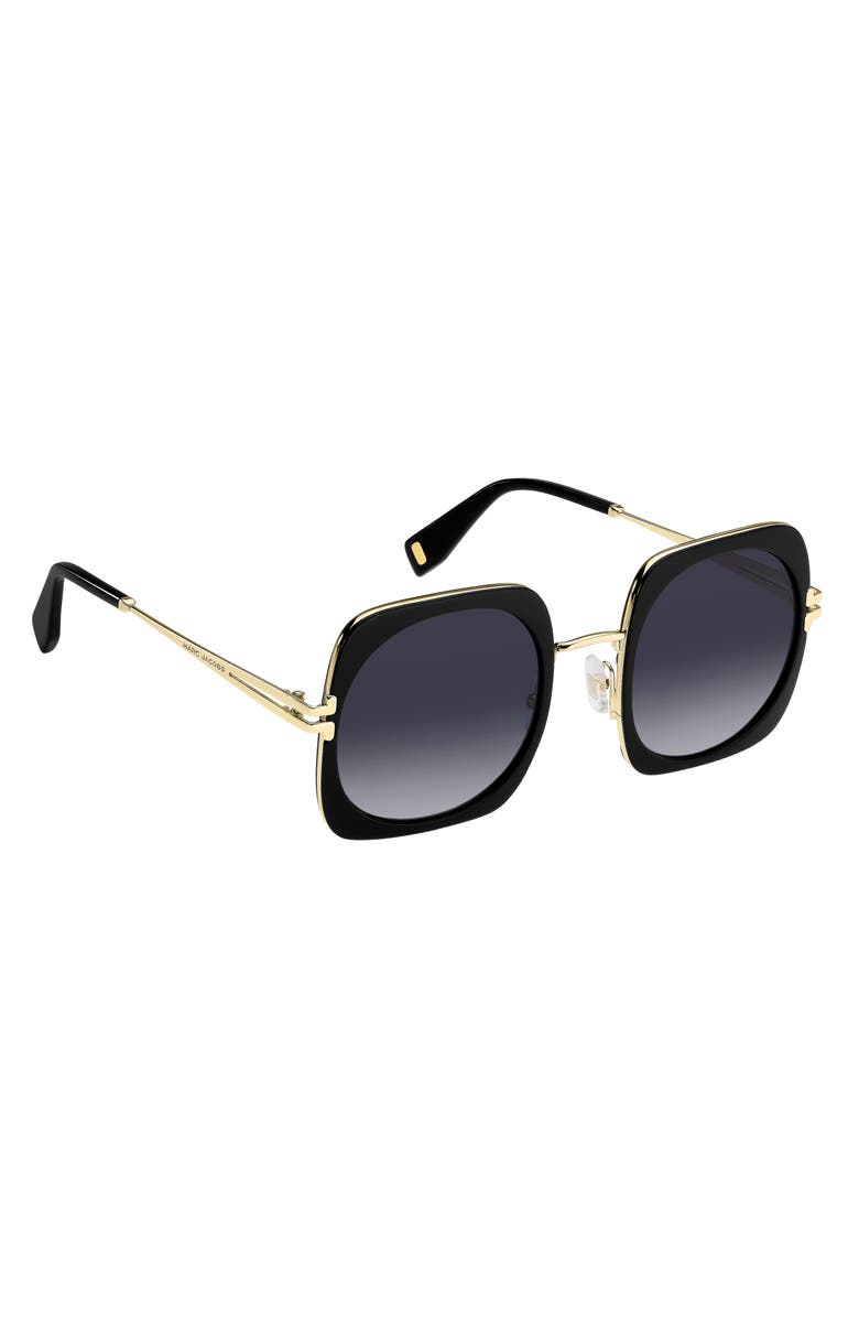 Marc Jacobs 53mm Gradient Square Sunglasses, Alternate, color, Black