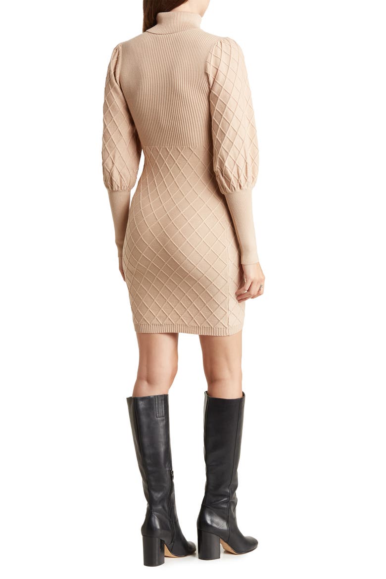 Quilted Sweater Dress, Alternate, color, TAUPE
