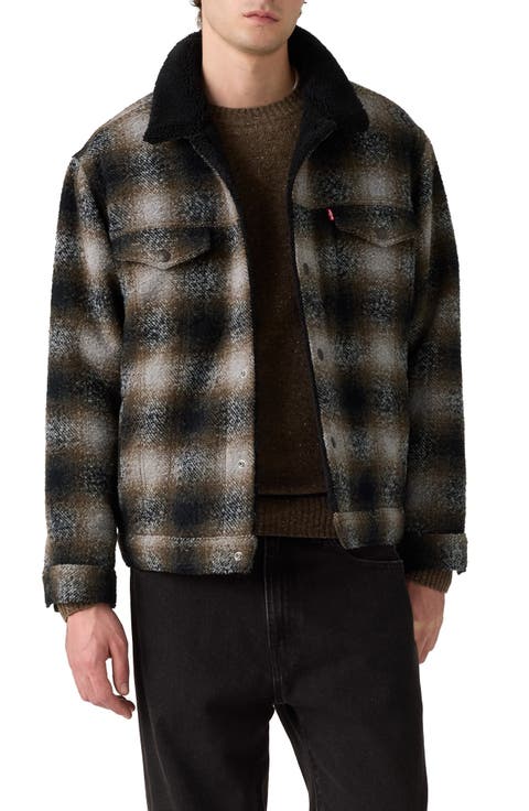 Plaid Cotton Twill Trucker Jacket