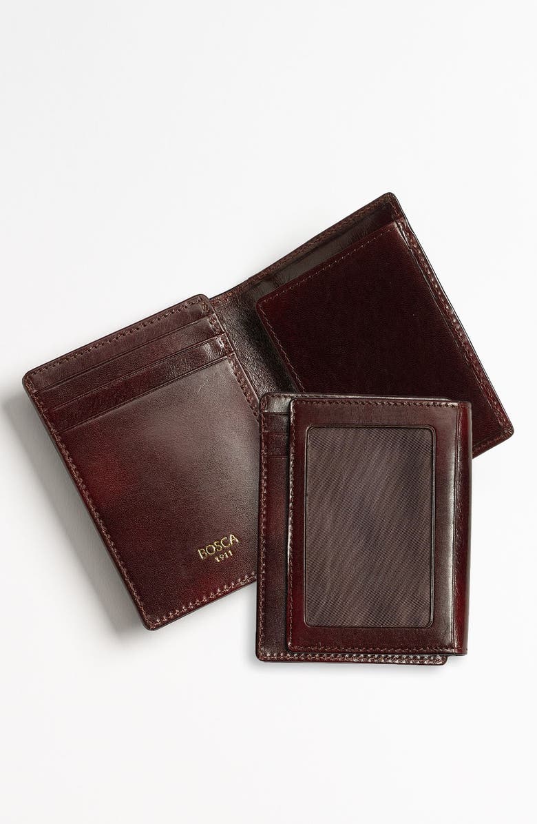 Bosca Old Leather Front Pocket ID Wallet, Alternate, color, Dark Brown