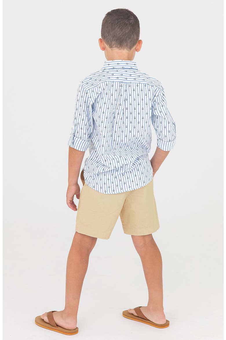 Anchors Stripe Button-Up Shirt, Alternate, color, WHITE